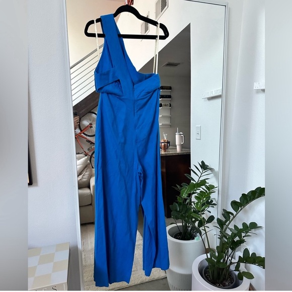 FARM Rio Asymmetric Linen-Blend Jumpsuit - Picture 3 of 5